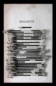 Sincerity book page artist book book sculpture Jo Howe