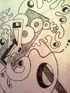 Books sketch Jo Howe